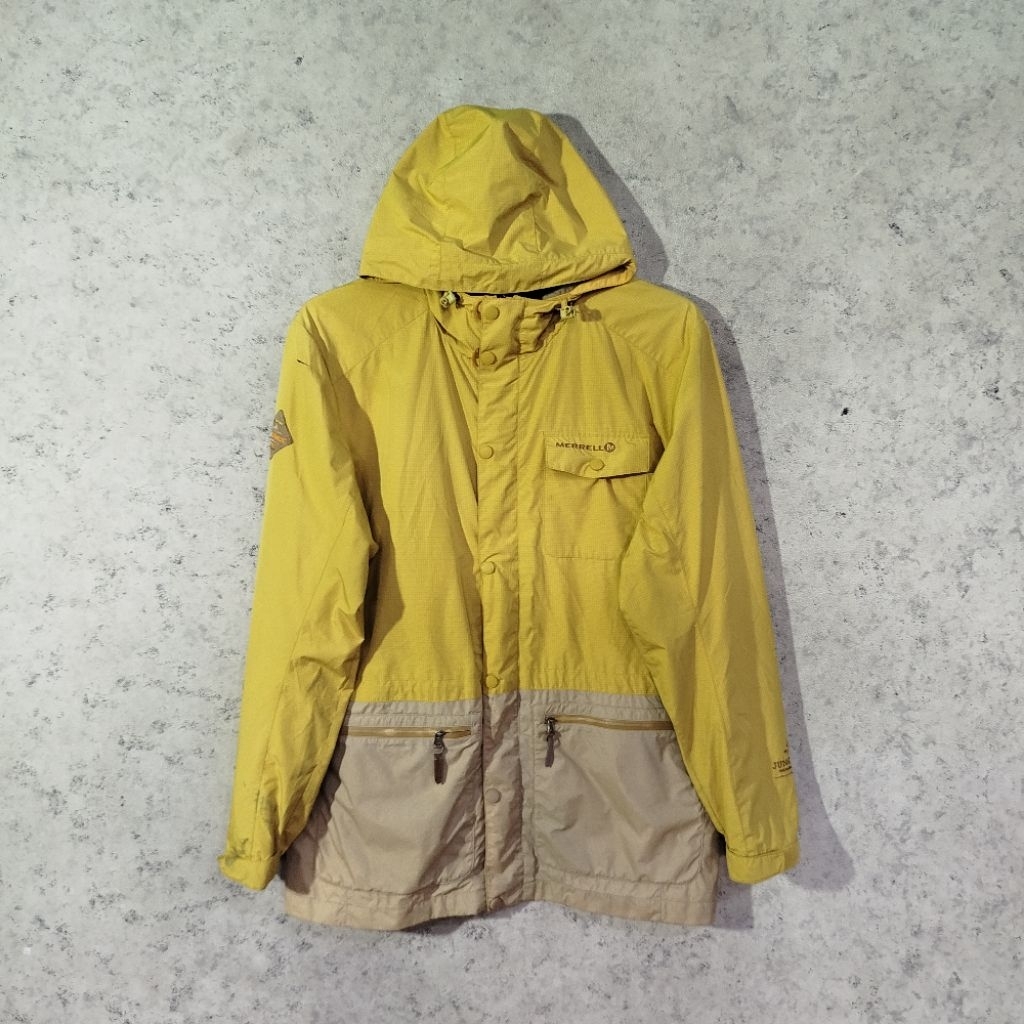 Jaket outdoor Unisex MERREL Cream Kuning Jaket parasut gunung waterproof anti air casual multipocket