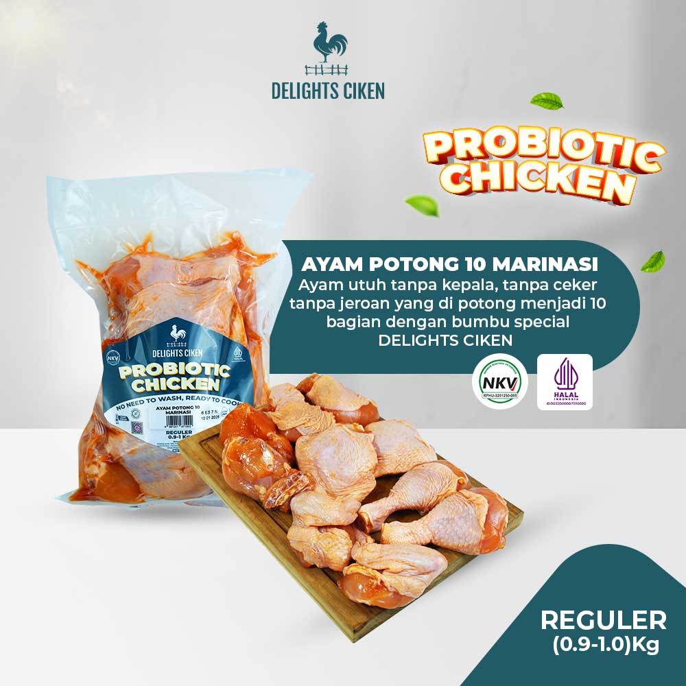 Delights Ciken | Ayam Probiotik Potong 10 Marinasi