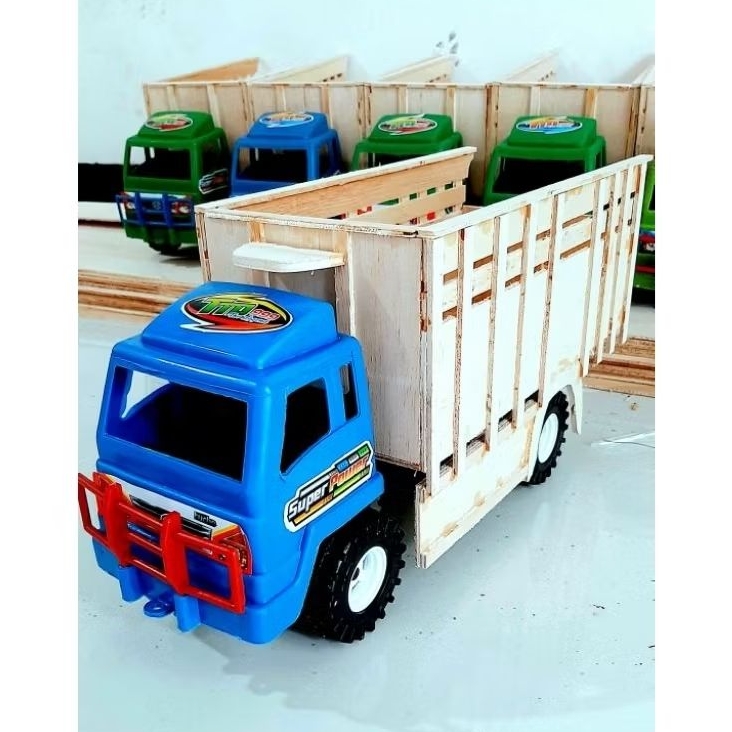 miniatur truk plastik bak triplek variasi pengaman samping