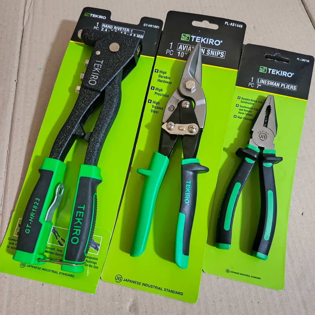 Paket tang rivet tekiro original tang ripet / Gunting baja ringan tekiro / Tang kombinasi 7 inch tek