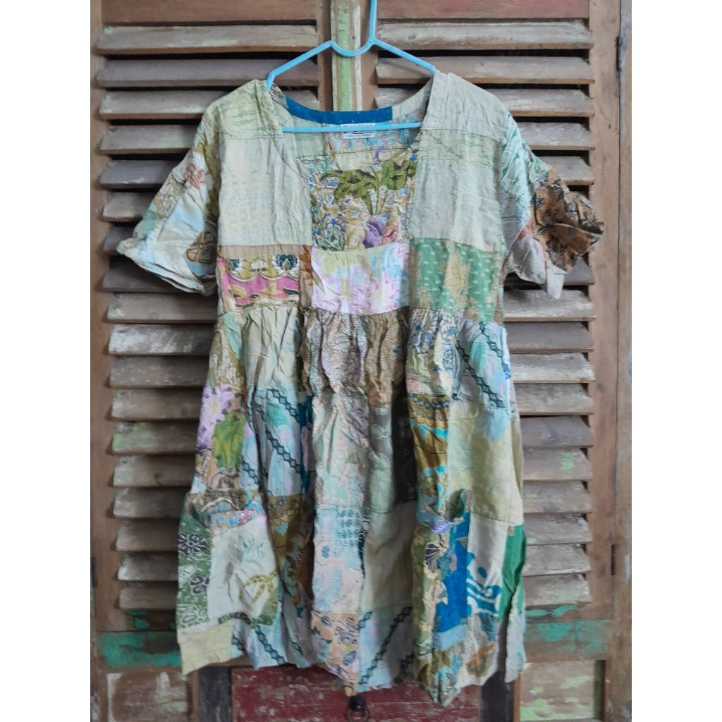 Batik patchwork dress