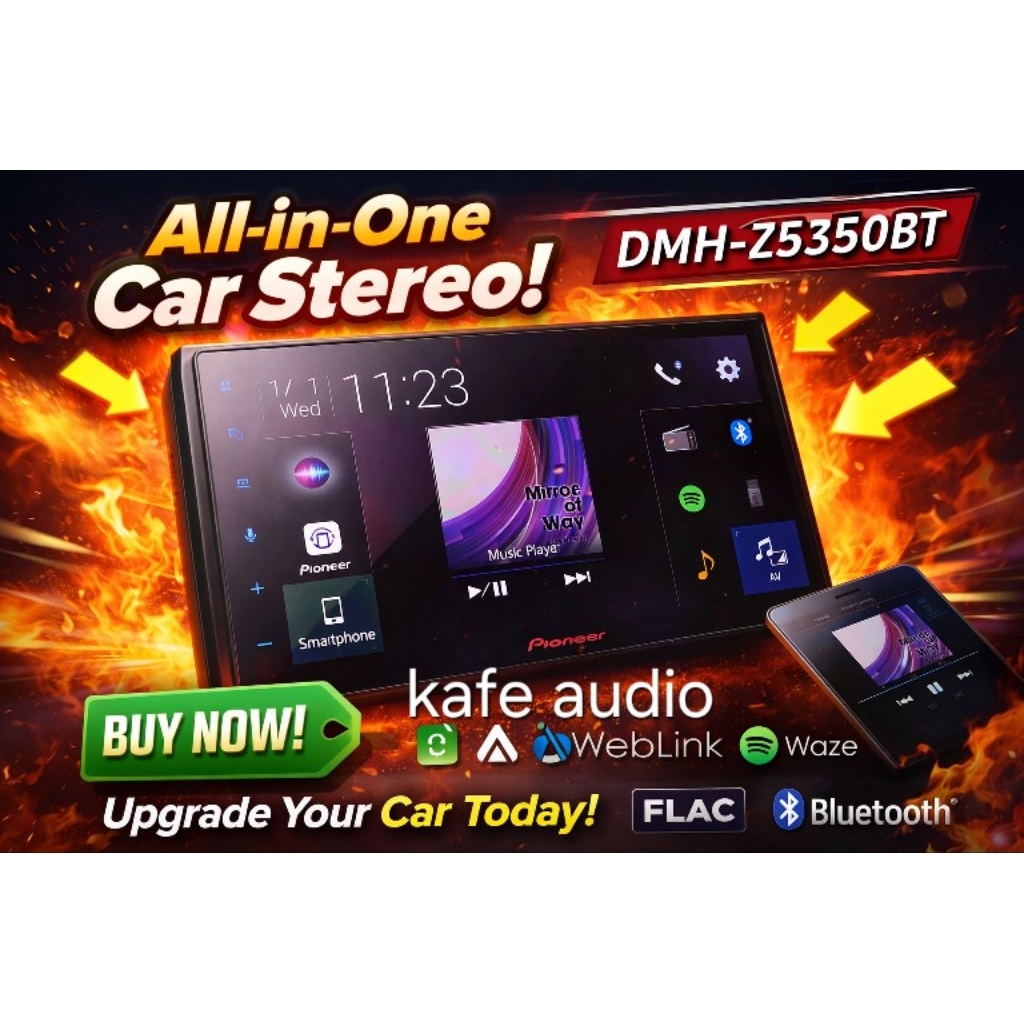 Pioneer DMH-Z5350BT / Z5350BT / Z5350 Head Unit Double Din Tape Mobil
