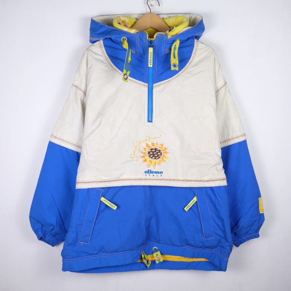 JAKET VINTAGE ELLESSE COLORBLOCK SNOWBOARD SKI TEAM RACING JK52 SIZE XL