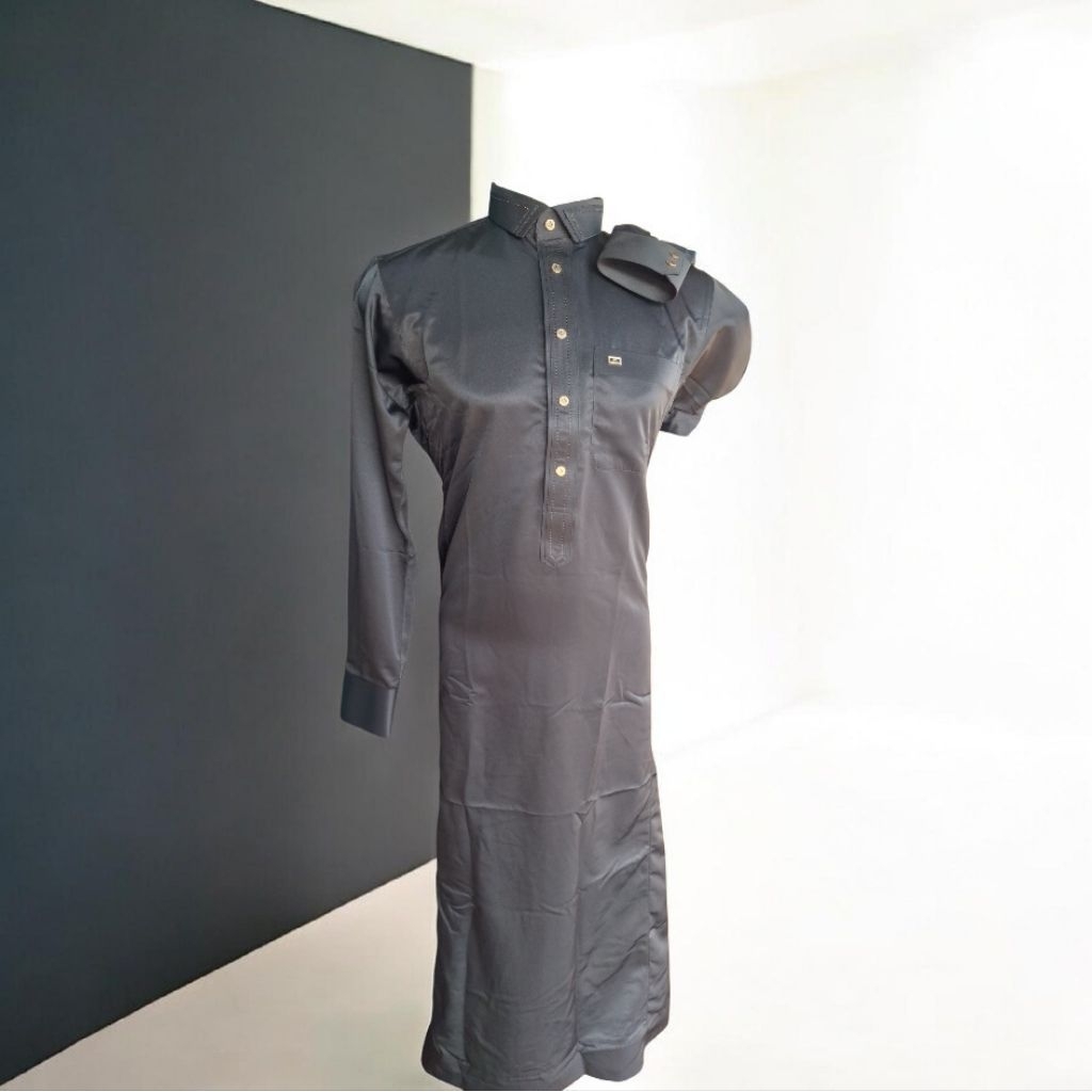 gamis hitam al wafa jubah al wafa hitam satin gamis al wafa dewasa