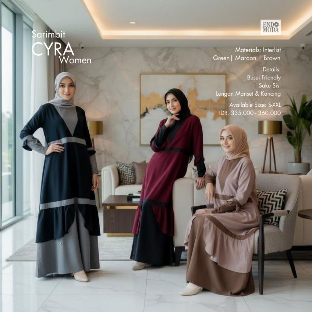 Endomoda Sarimbit Cyra Gamis Women Gamis Terbaru