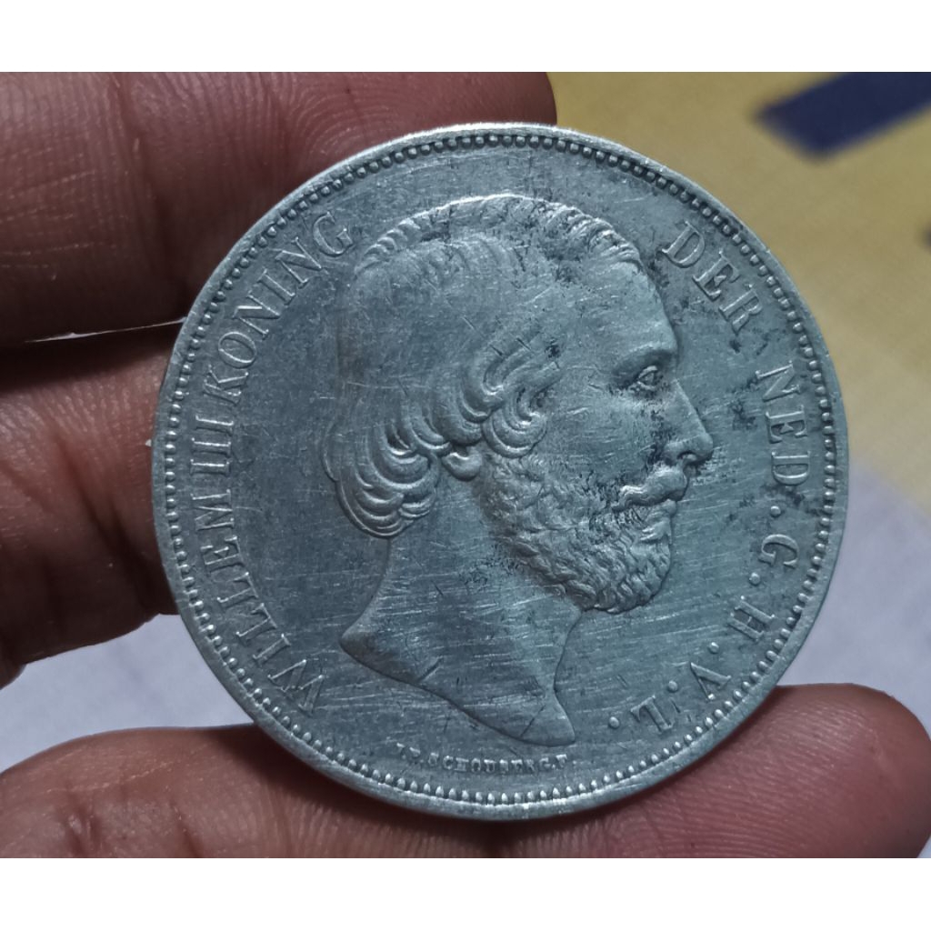 koon perak 2 1/2 gulden willem 3 tahun 1872