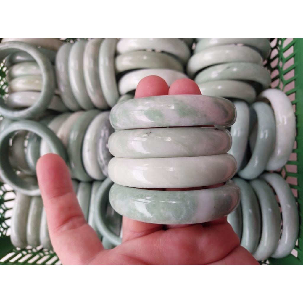 gelang giok bangle china asli batu bukan plastik atau resin