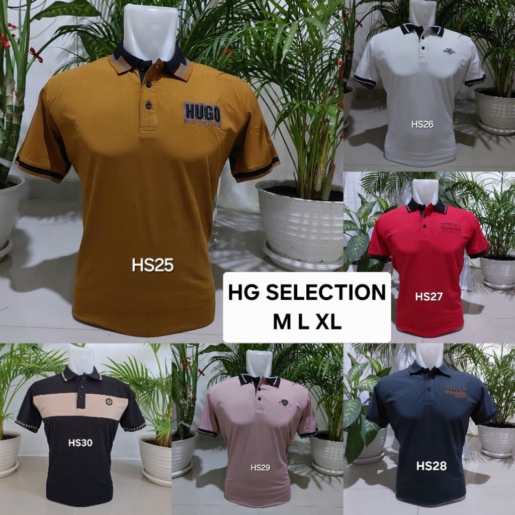 HUGO SELECTION ORIGINAL kaos kerah HUGO SPANDEX FIT ORIGINAL size M L XL HG SELECTION BERKERAH T-SHI