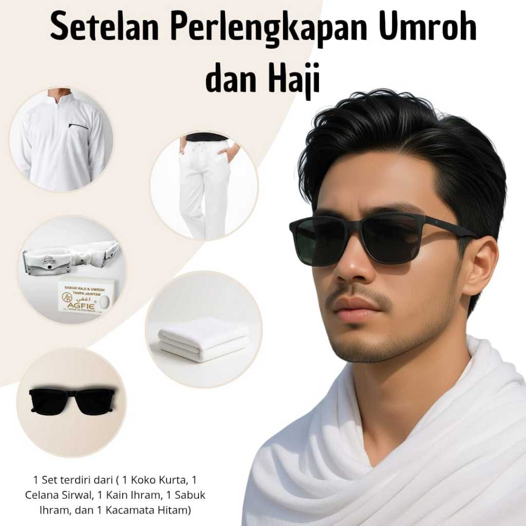 Set Perlengkapan Haji Umroh Pria Lengkap | Paket Ihram Premium Siap Pakai