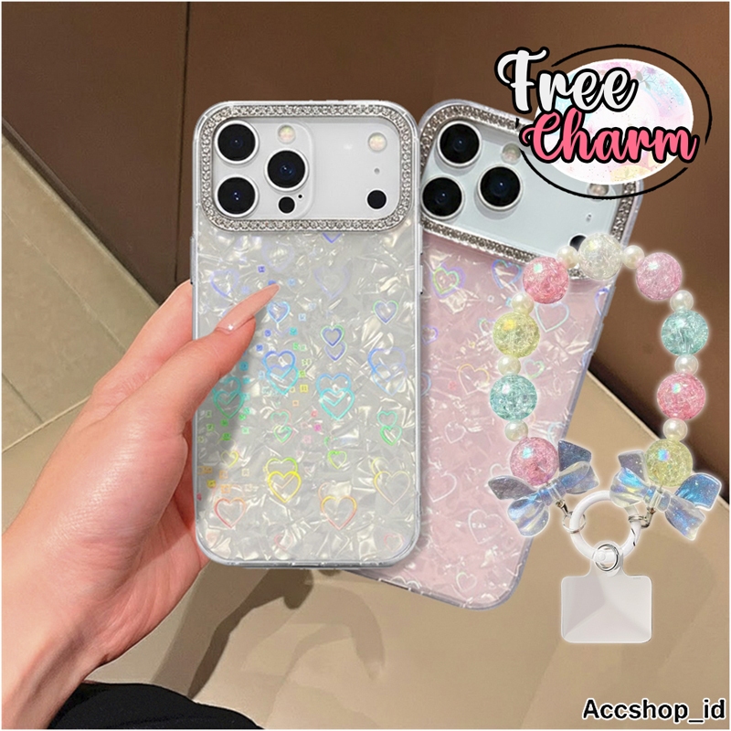 CASE CASING LUXURY SHELL LOVE 3D AND STRAP GLITTER ELECTROPLATING FOR OPPO A3X A5 A5X A6 A9 A15 A16 