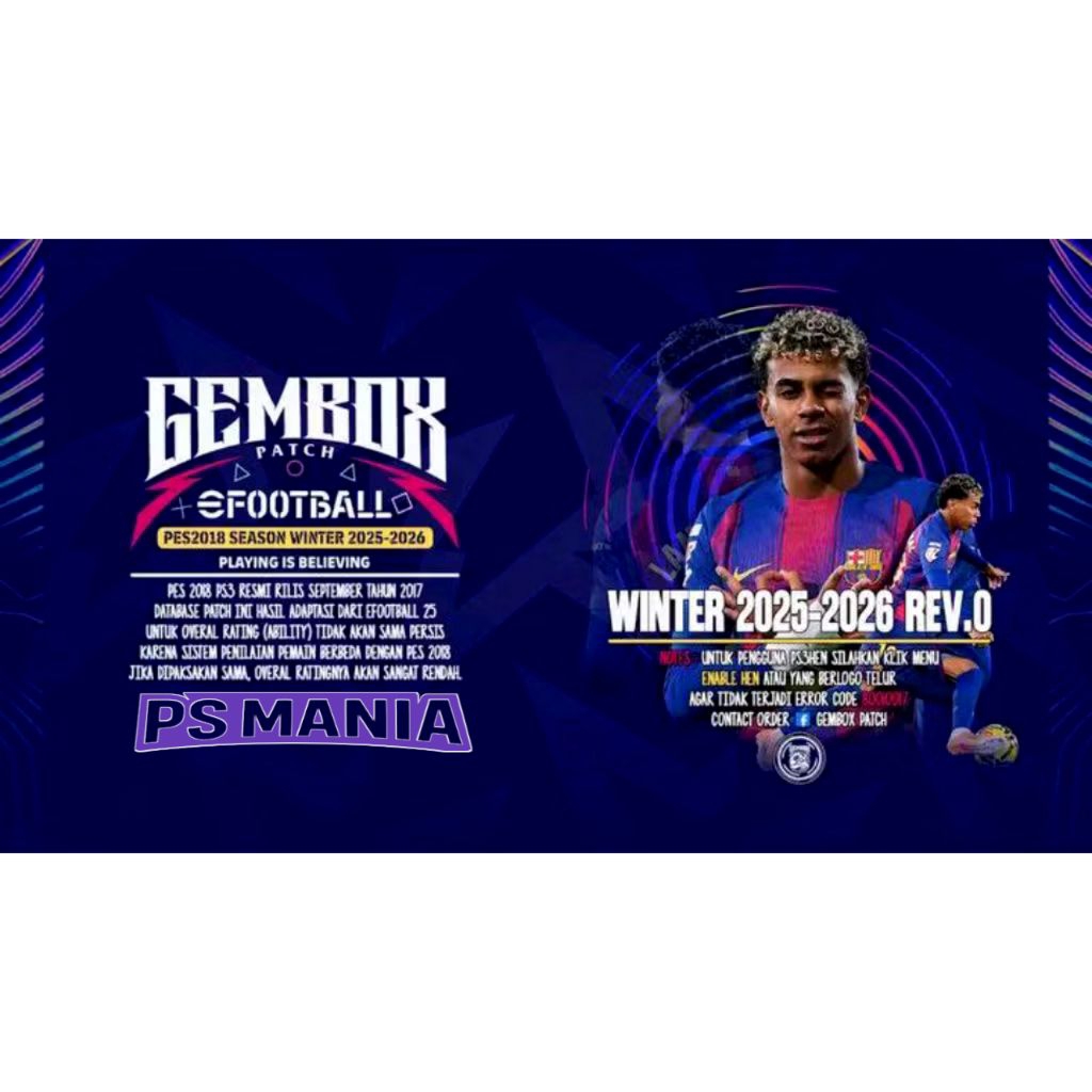 PES 2026 PS3 | GEMBOX PATCH WINTER 2026 PKG