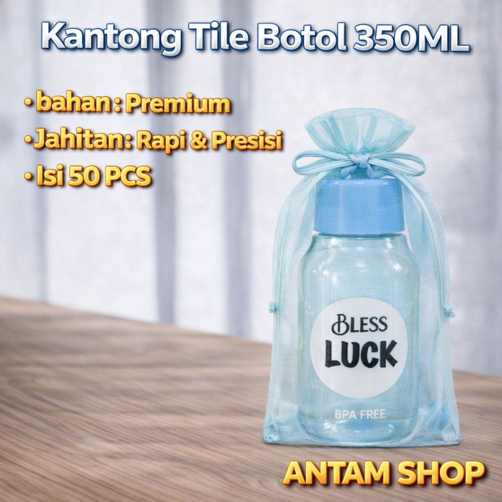 Kantong Tile Souvenir Ukuran 10 x 18 Cm Kantong Kemasan Souvenir Botol 350ML