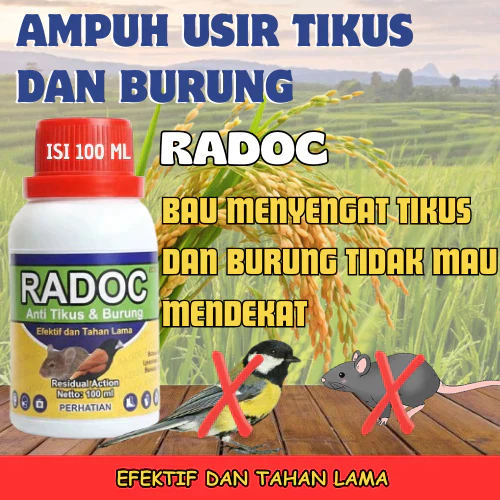 Radoc Rodentisida 100ML Aromatik Usir Tikus Burung Serangga Cair Mudah Emulsikan