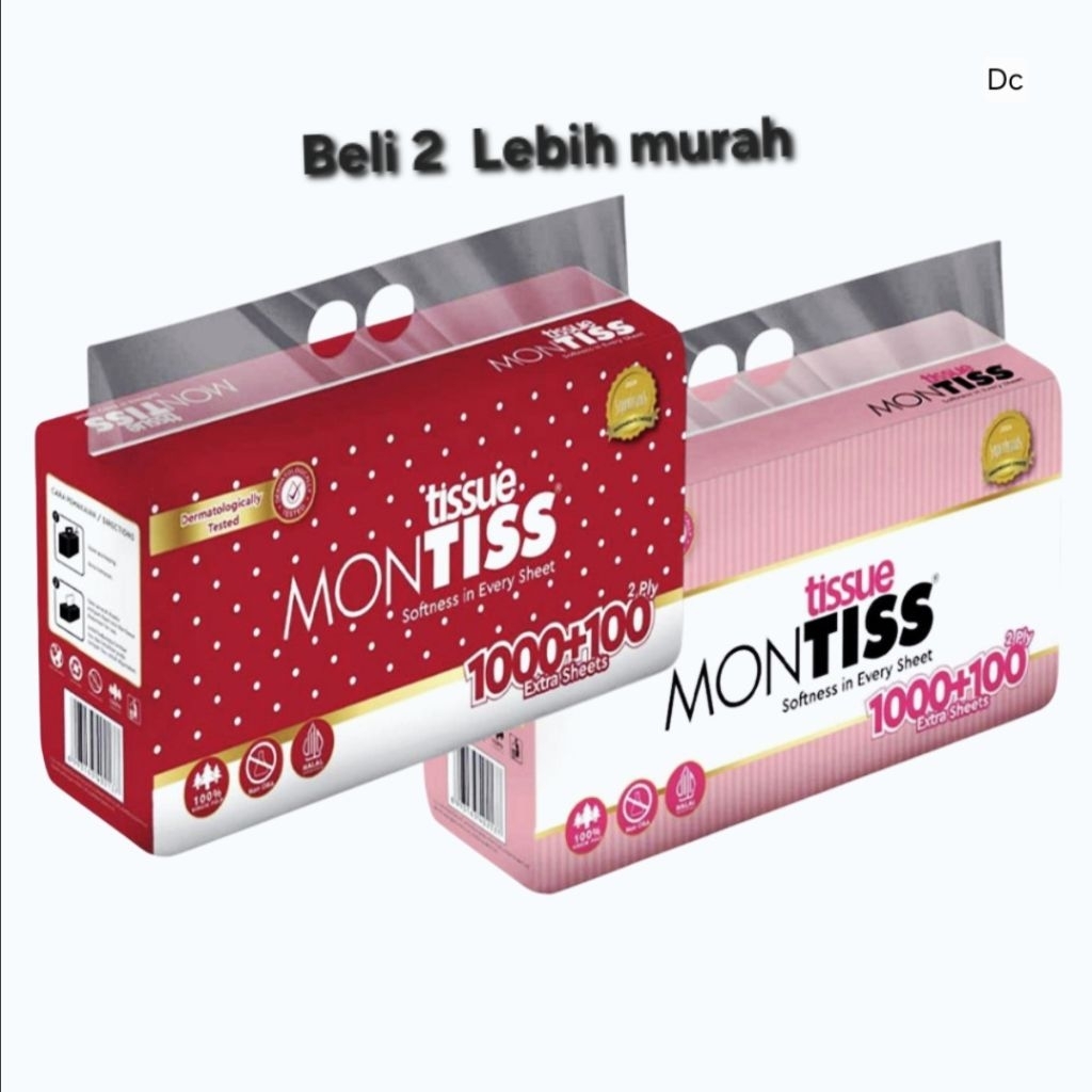 Tissue Montiss /tissue  wajah / Montiss 1000+100