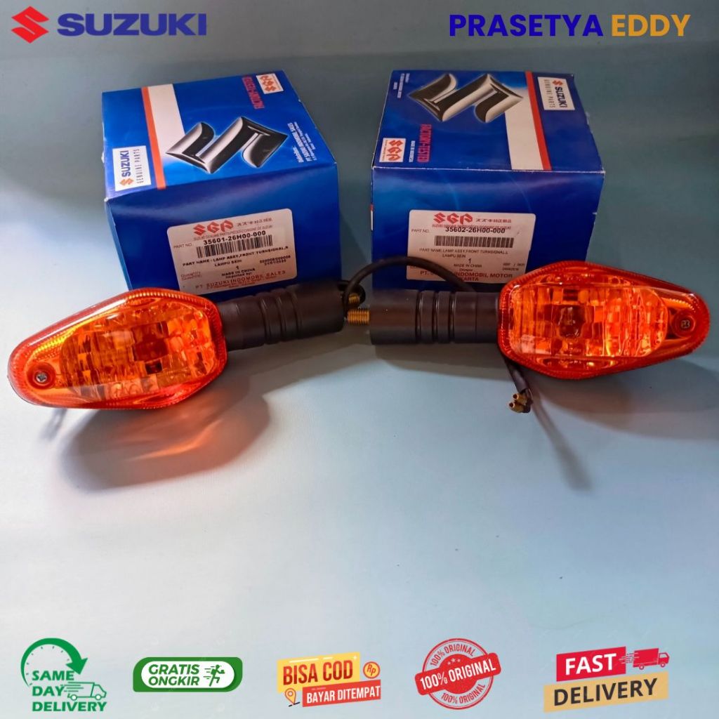SEPASANG LAMPU SEN RETTING LAMPU SEN DEPAN KANAN DAN KIRI SUZUKI THUNDER 125 ORIGINAL SGP