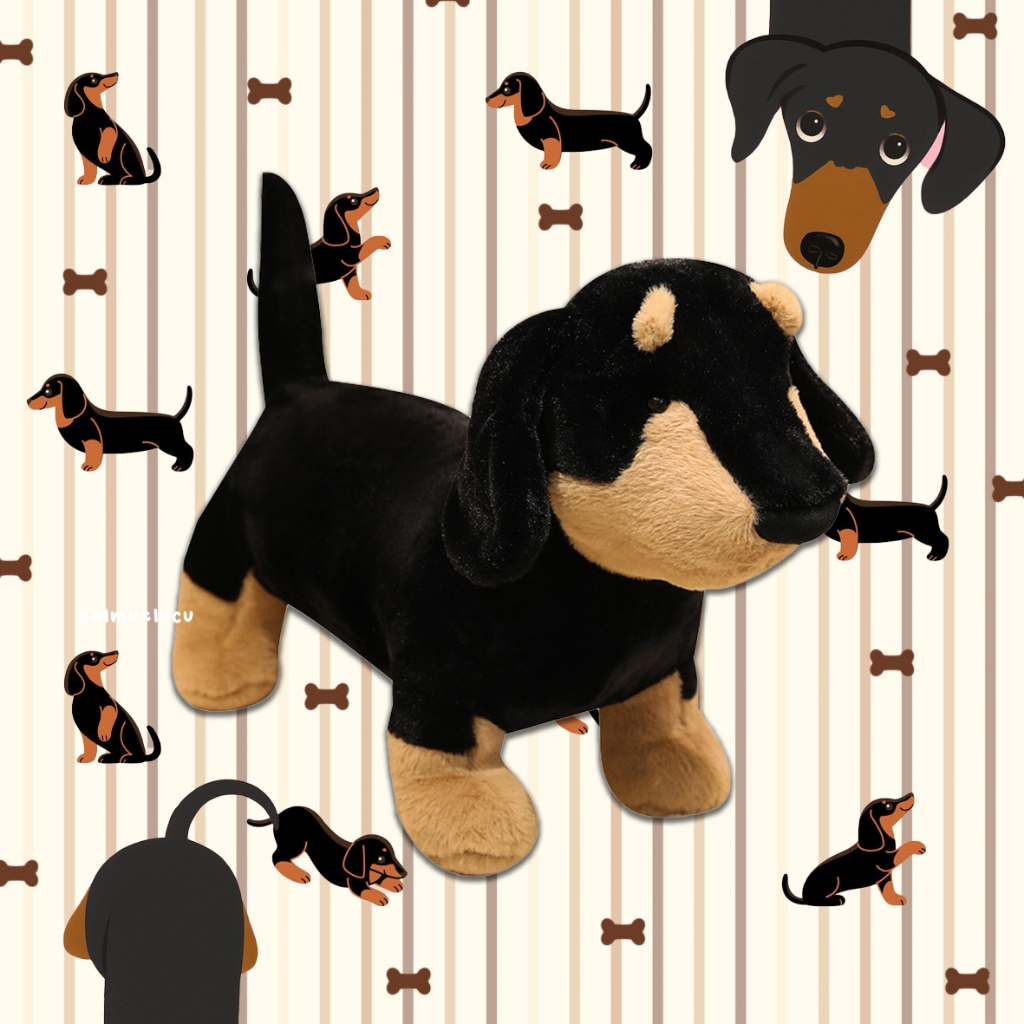 BALMUTLUCU | Boneka Jumbo Dachshund 70cm | Boneka Guling Jumbo Lucu Karakter Anjing Sausage Dog