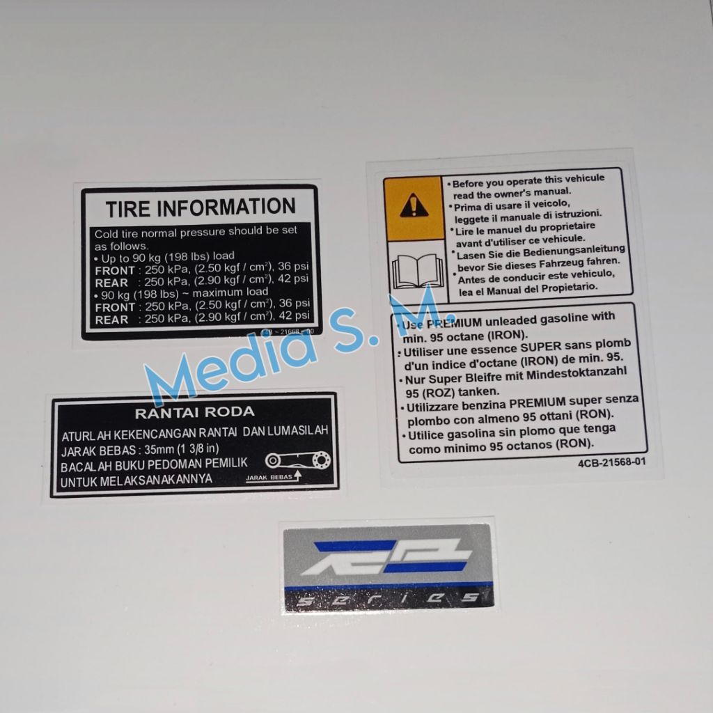 Sticker Peringatan Caution ( Tangki dan Swing ARM ) Yamaha R1 dan R6