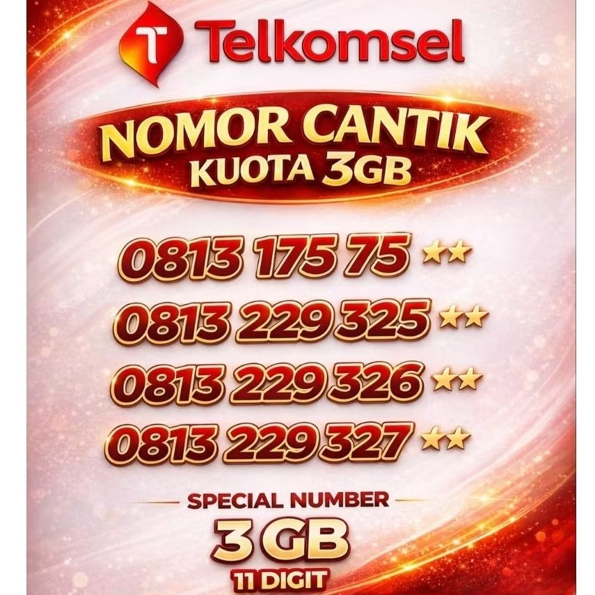 SIMPATI 11 DIGIT KUOTA 3GB SEGEL