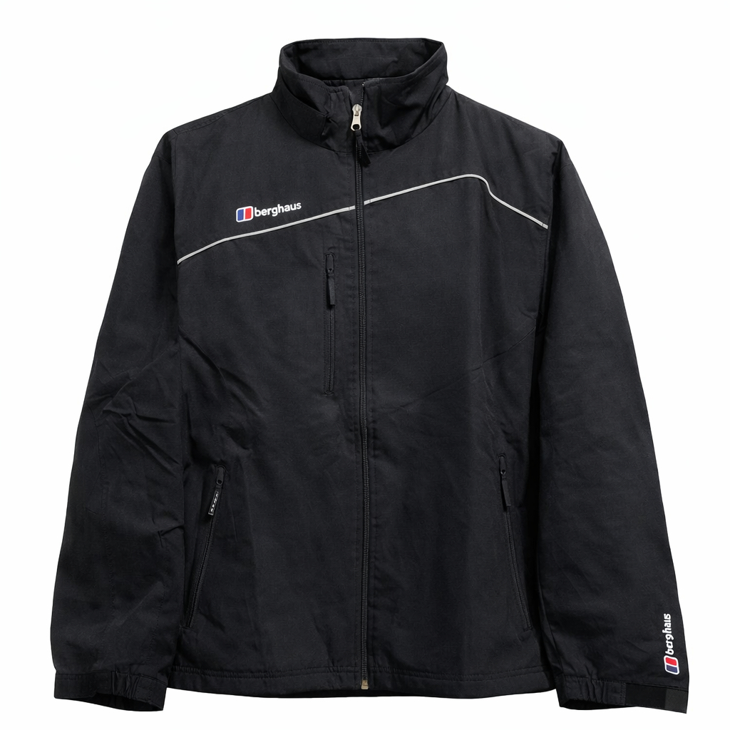 Jaket Outdoor Berghaus Original – Hitam, Fleece Lining Hangat, Size L, Cocok untuk Hiking