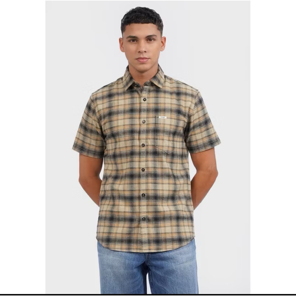 kemeja flanel pendek wrangler slimfit Original