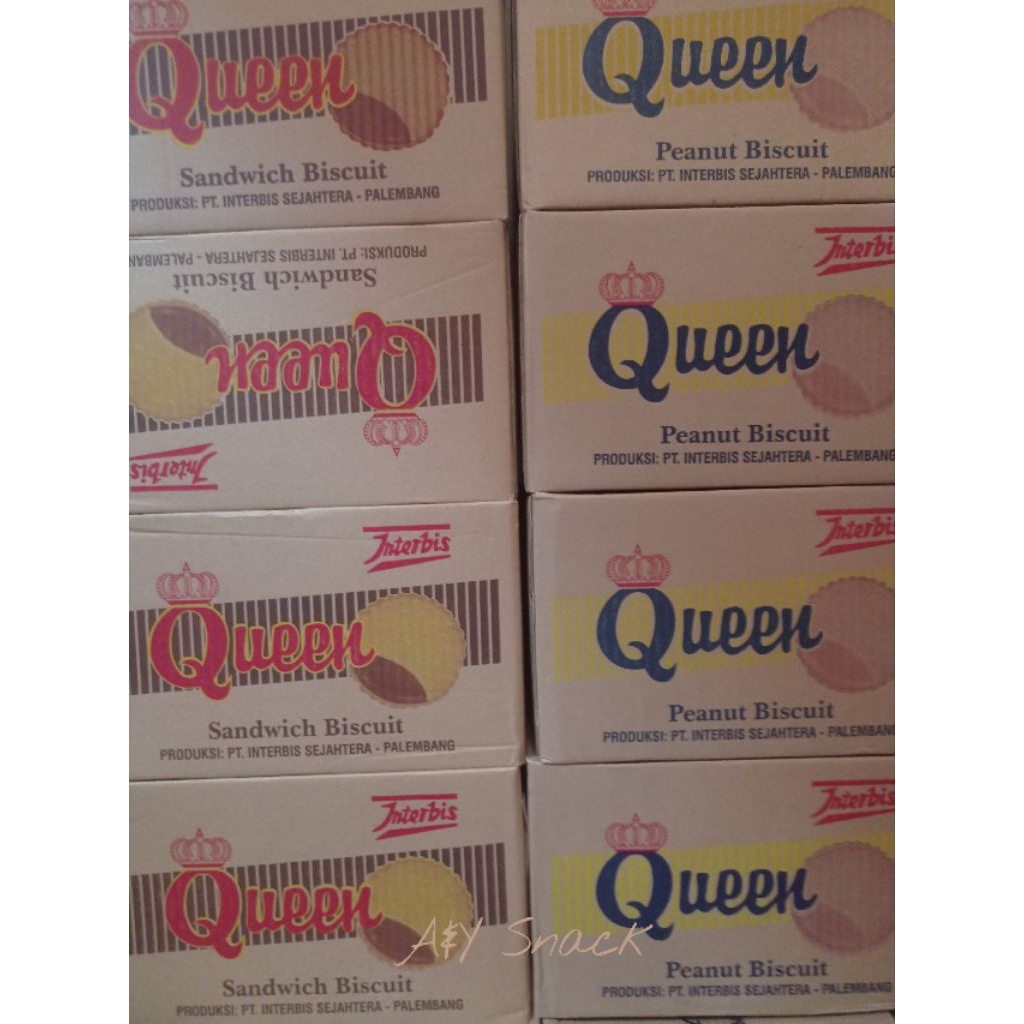 [ DUS ] BISKUIT QUEEN RASA COKLAT & KACANG 12X10
