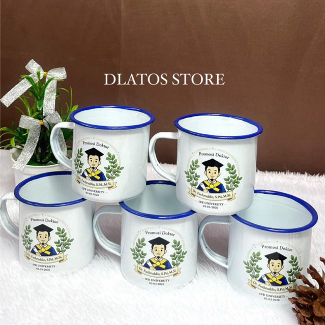 Cangkir seng enamel 7cm custom full colour / custom berwarna / cangkir souvenir