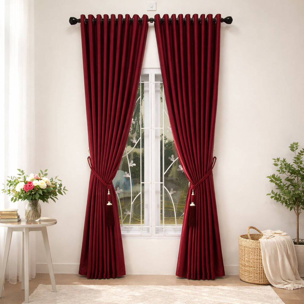 GORDEN BLACKOUT EMBOS POLOS GRADE A WARNA MERAH MAROON ATAU HATI POLOS/IMPORT MINIMALIS SUPER DUPER 