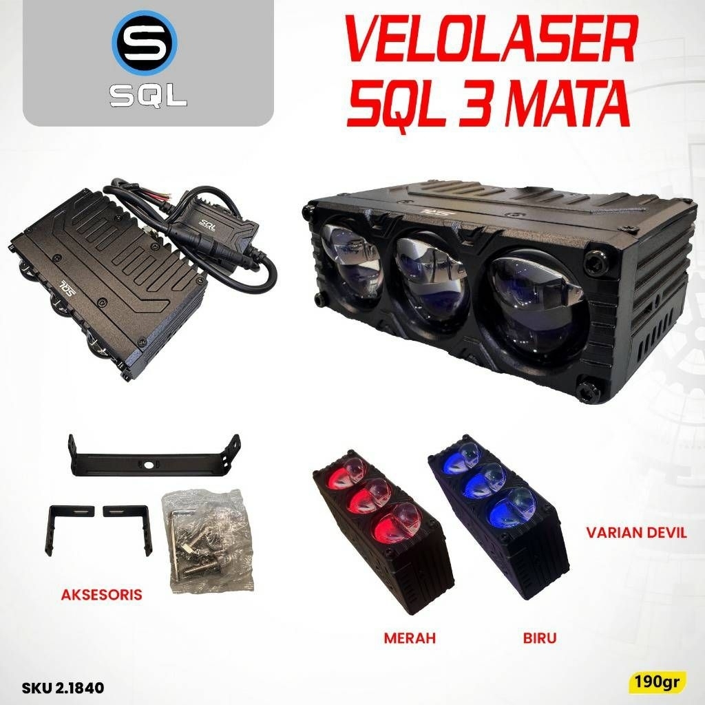 BILED BILASER MINI LASER FOGLAMP LAMPU TEMBAK SQL 3 WARNA VELOLASER ALL SEASONS