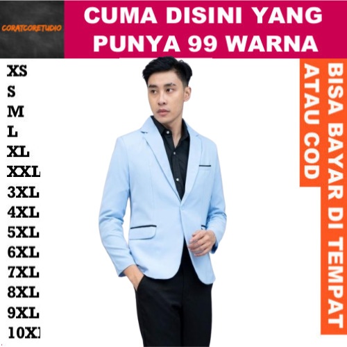 99 WARNA JAS BIRU MUDA SIZE JUMBO / JAS PRIA UKURAN BESAR / JAS NIKAH UKURAN JUMBO Blazer Celana Bir