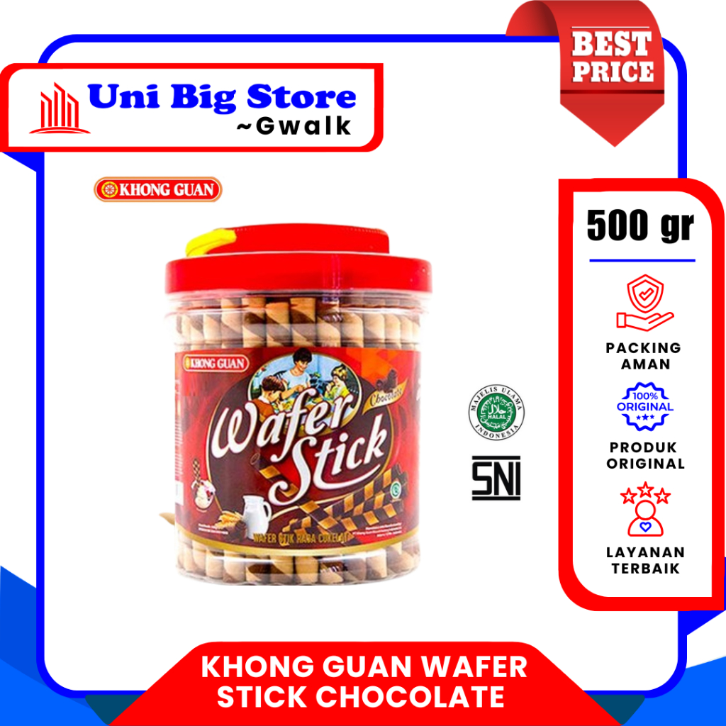 KHONG GUAN WAFER STICK CHOCOLATE ASTOR COKELAT ~ 500 gr