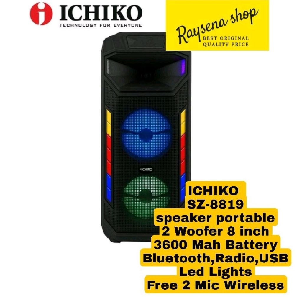 ICHIKO SZ8819 / SZ-8819 SPEAKER PORTABLE BLUETOOTH Free 2 Mic wireless