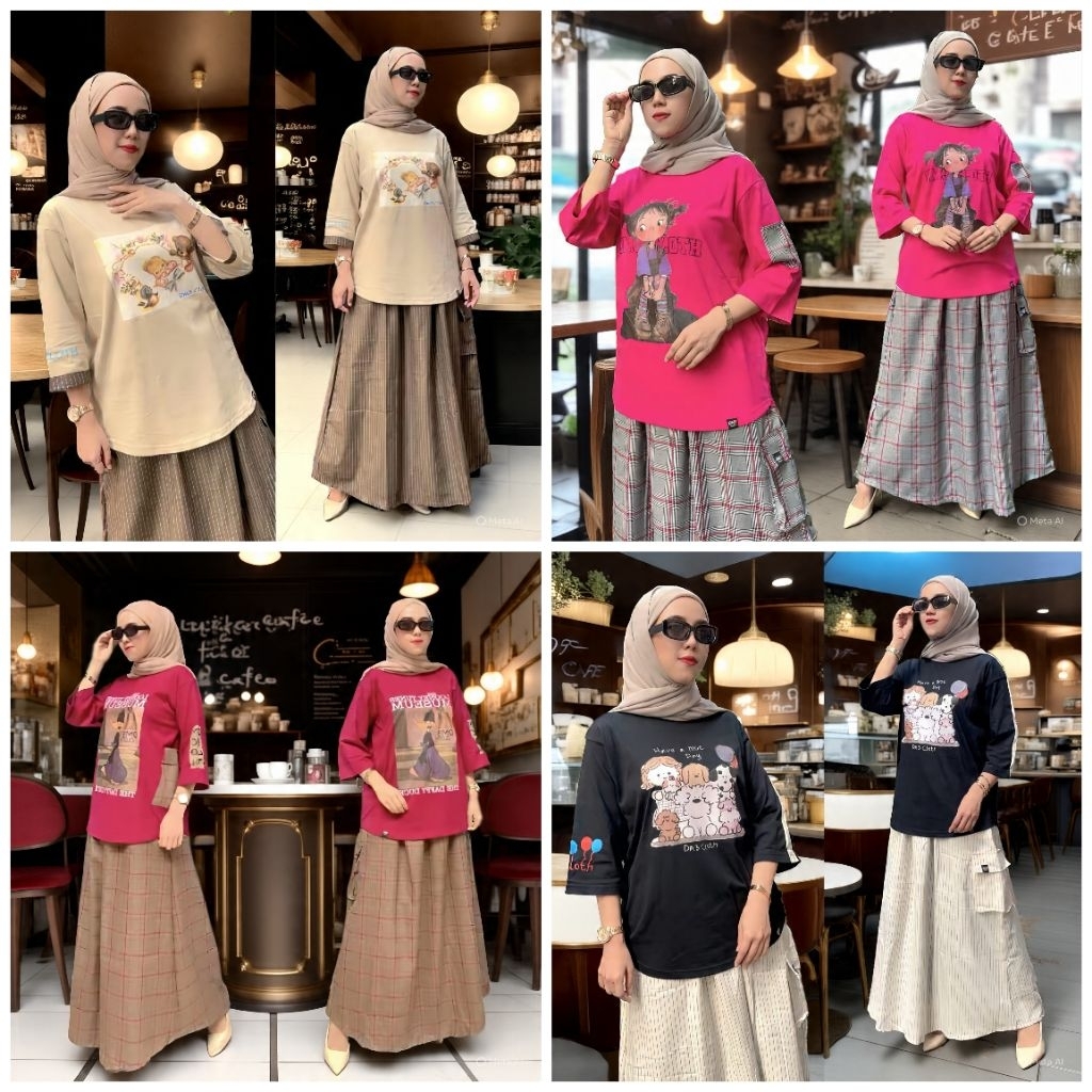 SET ROK ATASAN KAOS TANGAN 7/8 by DM3CLOTH