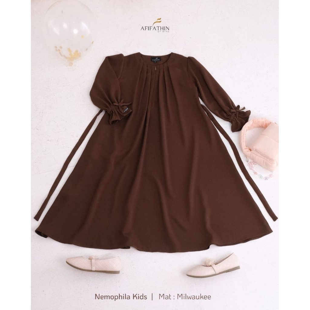 NEMOPHILA KIDS BY AFIFATHIN GAMIS SET JILBAB SOFTPAD CADAR TALI DAN FK CADAR KARET MILWAUKEE