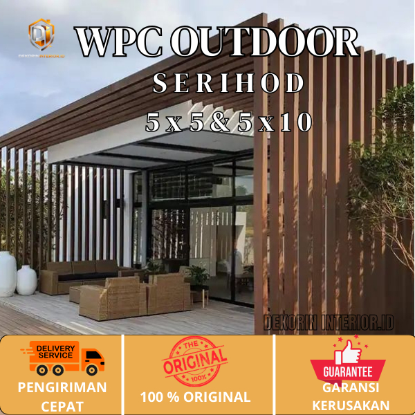 WPC Hollow Outdoor HOD 5x10 & 5x5 290cm Balok WPC Kisi-Kisi Sekat Partisi Dinding Plafon Outdoor Ant