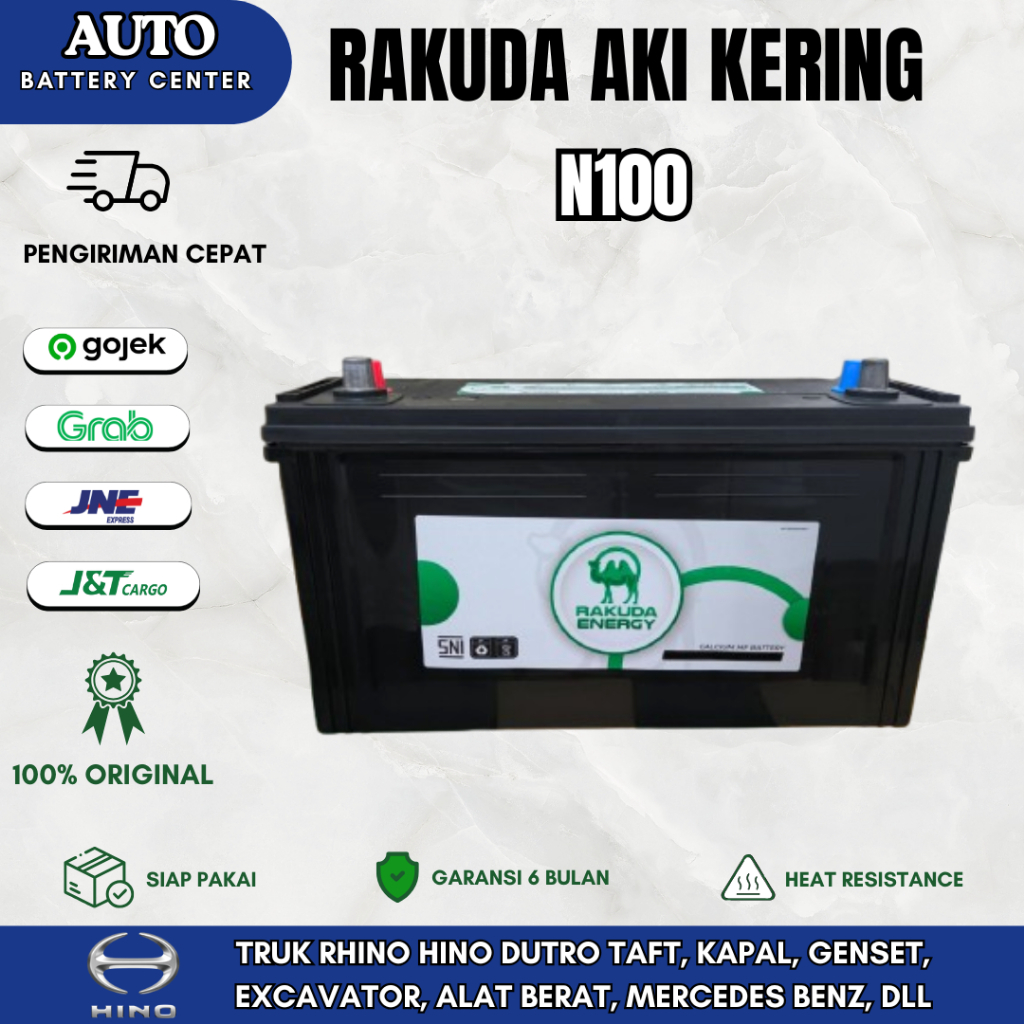 Aki Kering Rakuda N100 - Truk Rhino Hino Dutro Taff, Kapal, Genset, dll / Aki Kering Maintanance Fre
