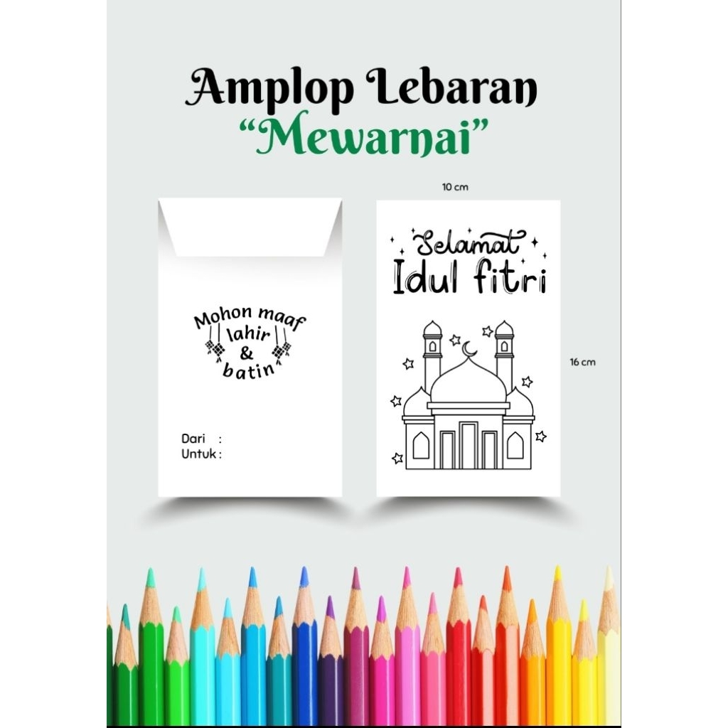Amplop LEBARan Polos Mewarnai