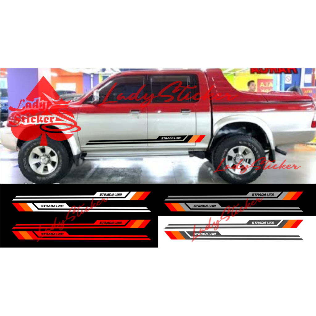 NEW Sticker cutting sticker mobil mitsubishi strada L200 stiker list bawah mobil strada L200