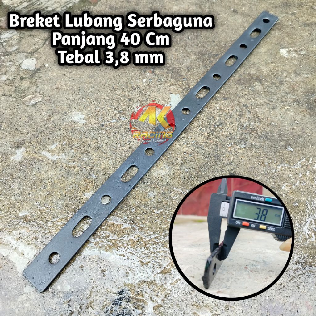 Breket Plat Lubang Breaket Serbaguna Panjang 40 cm Tebal 3,8 mm  Plat besi bolong Multifungsi bracke