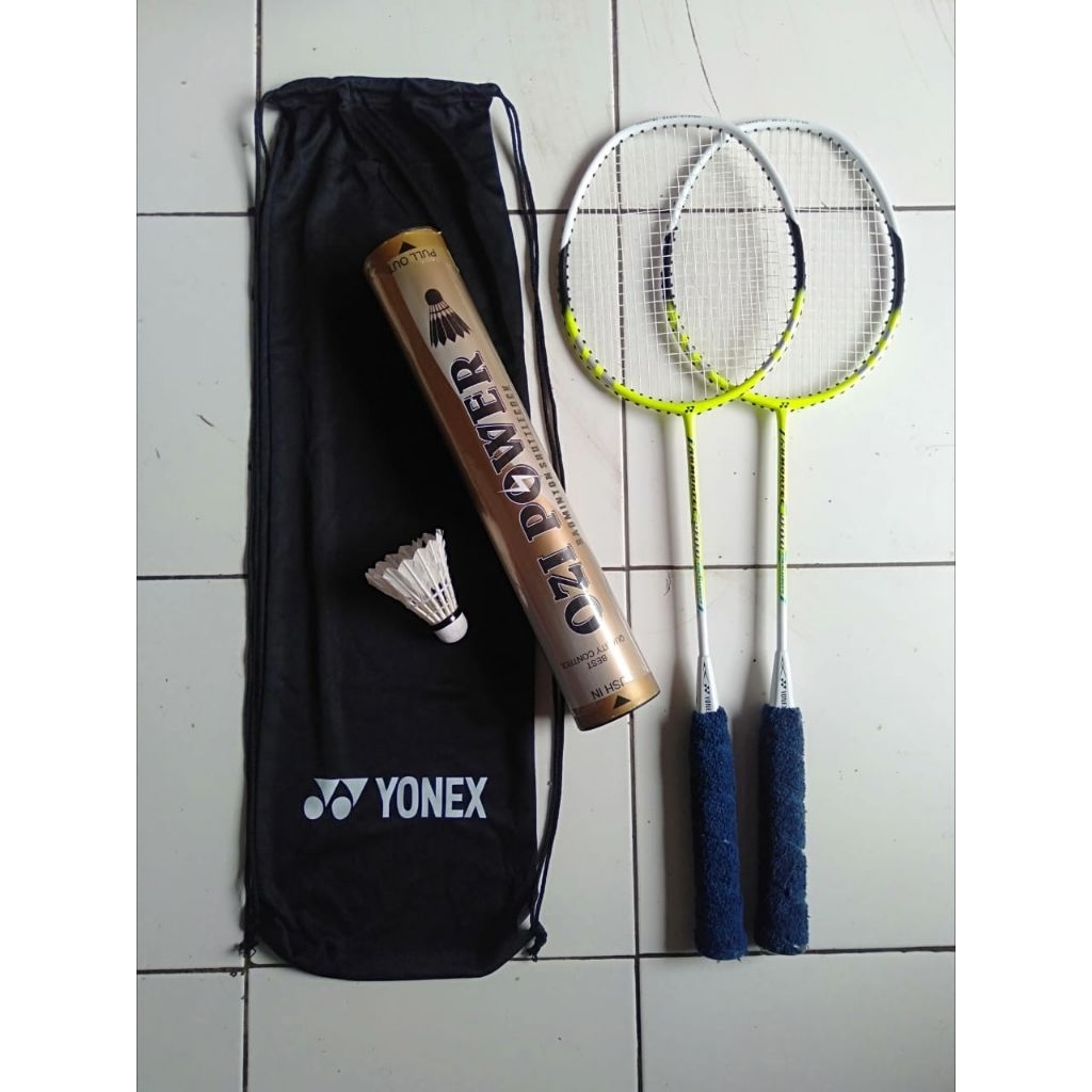 Raket Yonex (2 pcs) berlogo PBSI + tas + kok shuttlekok