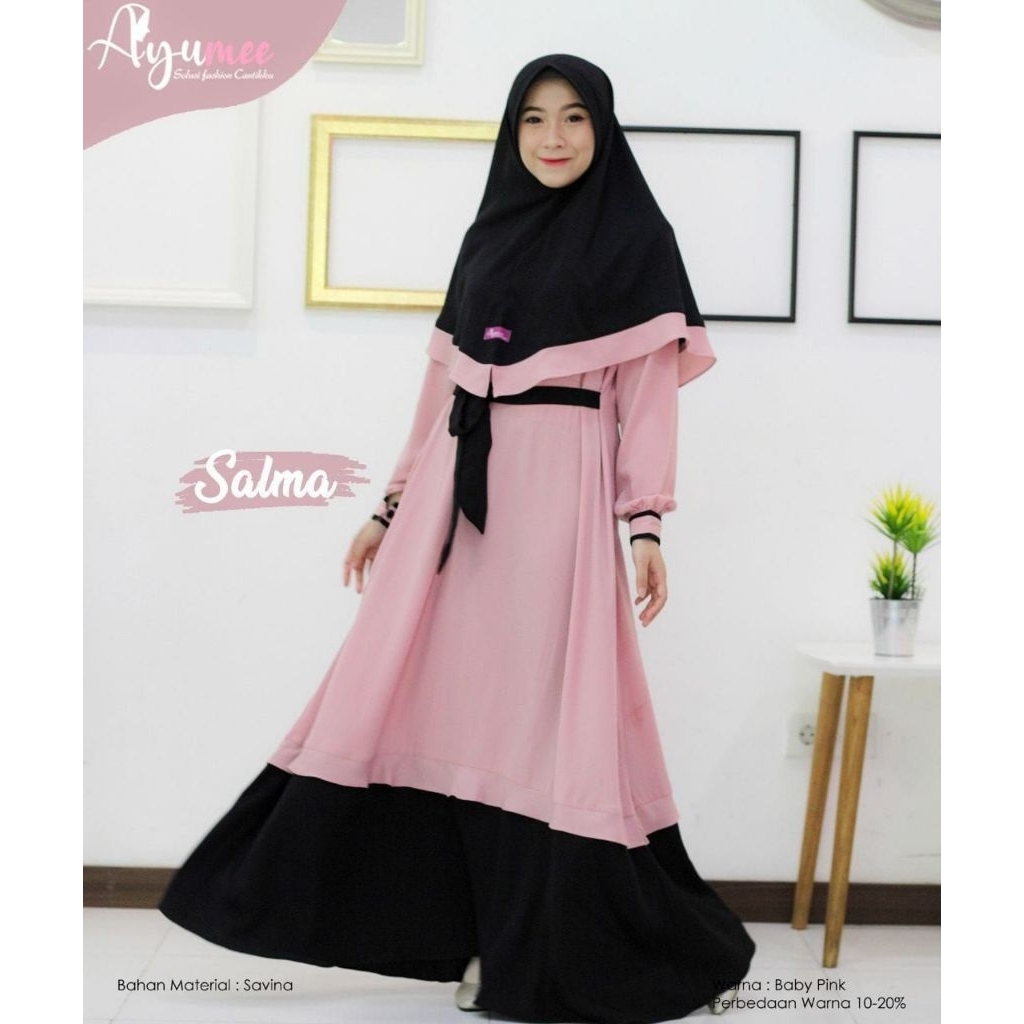 SALMA DRESS SET KHIMAR Original by AYUMEE