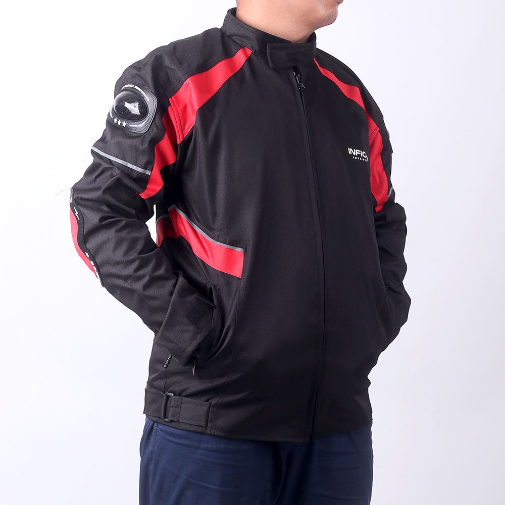 Jacket Motor Waterproof Cordura Hitam Merah