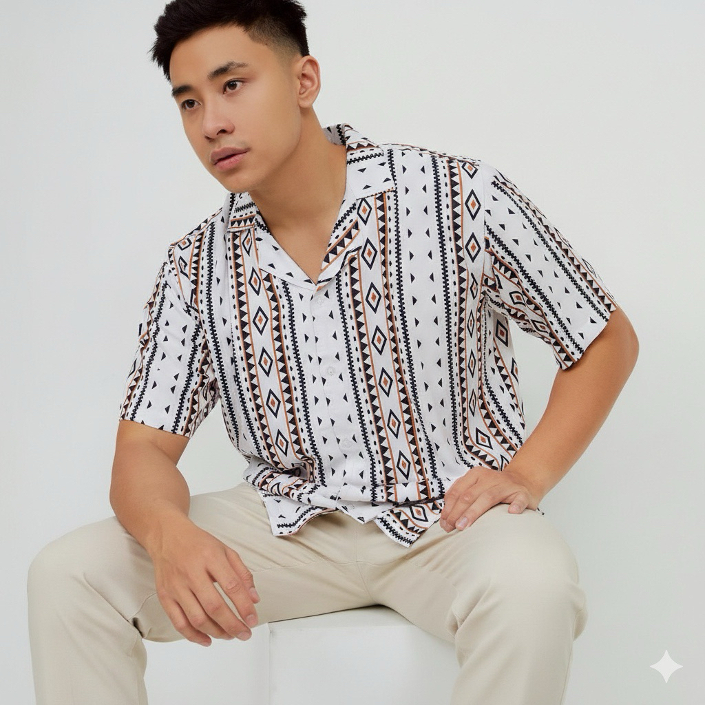 Abercio GALA Kemeja Pria casual Bahan Viscose Rayon Lembut Anti Luntur Oversized Shirt  Santai Nyama