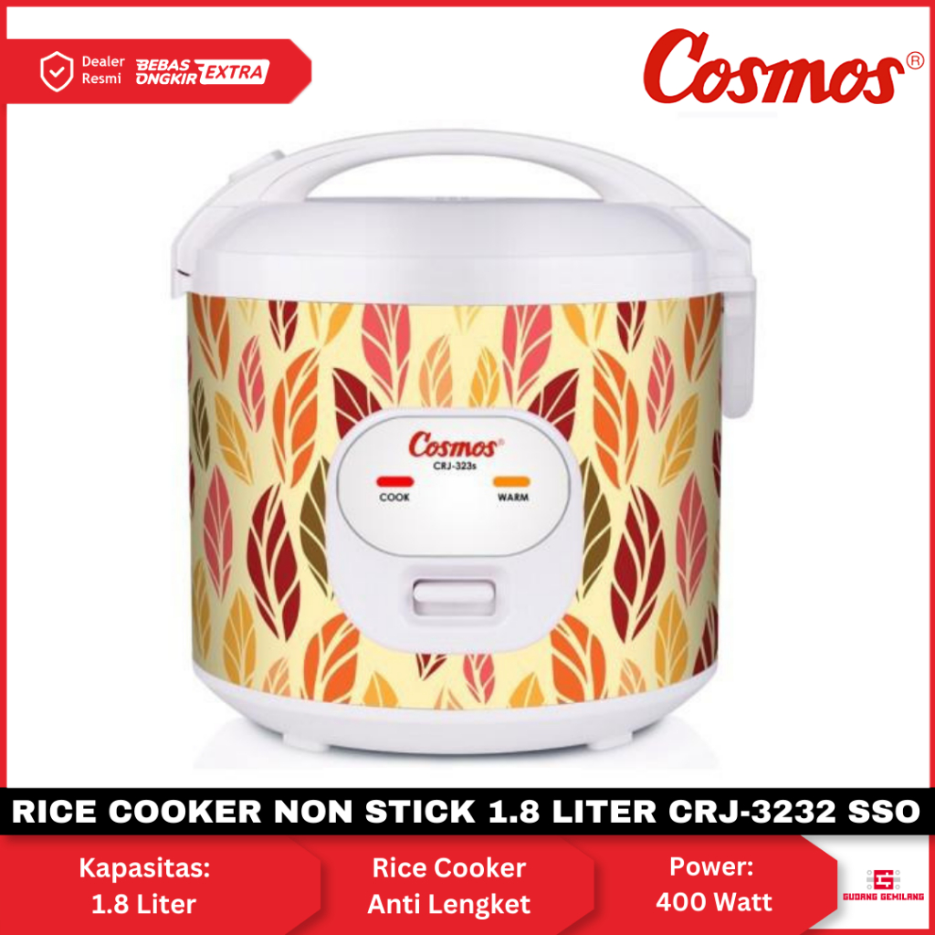 Rice Cooker Cosmos 1.8 Liter Inner pan Anti Lengket Magic Com CRJ-323 SSO/323 SSV/323 WG COSMOS