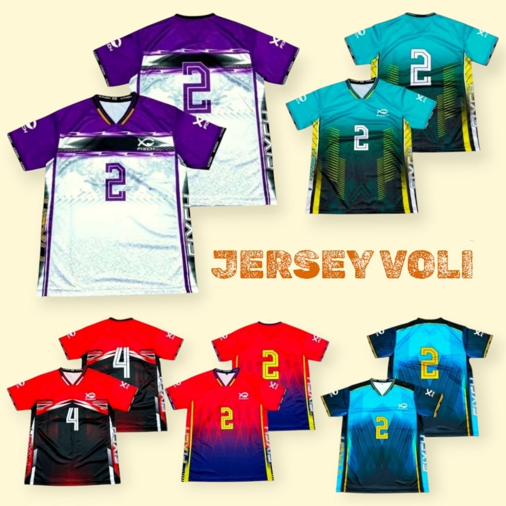 jersey lusinan voli 1 lusin team voli jersey lusinan team voli full printing tarkam voli