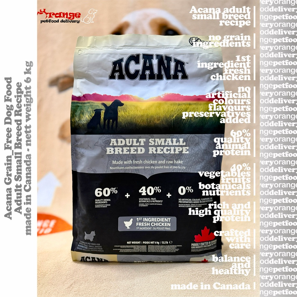 Acana Adult Small Breed 6 kg - Grain Free Heritage Dog Food makanan anjing sensitif