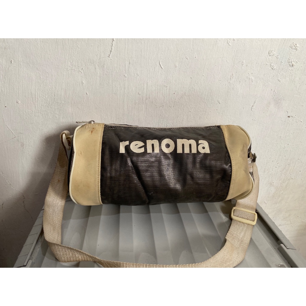 tas sling slempang bag pria cowo brand renoma canvas nylon putih preloved