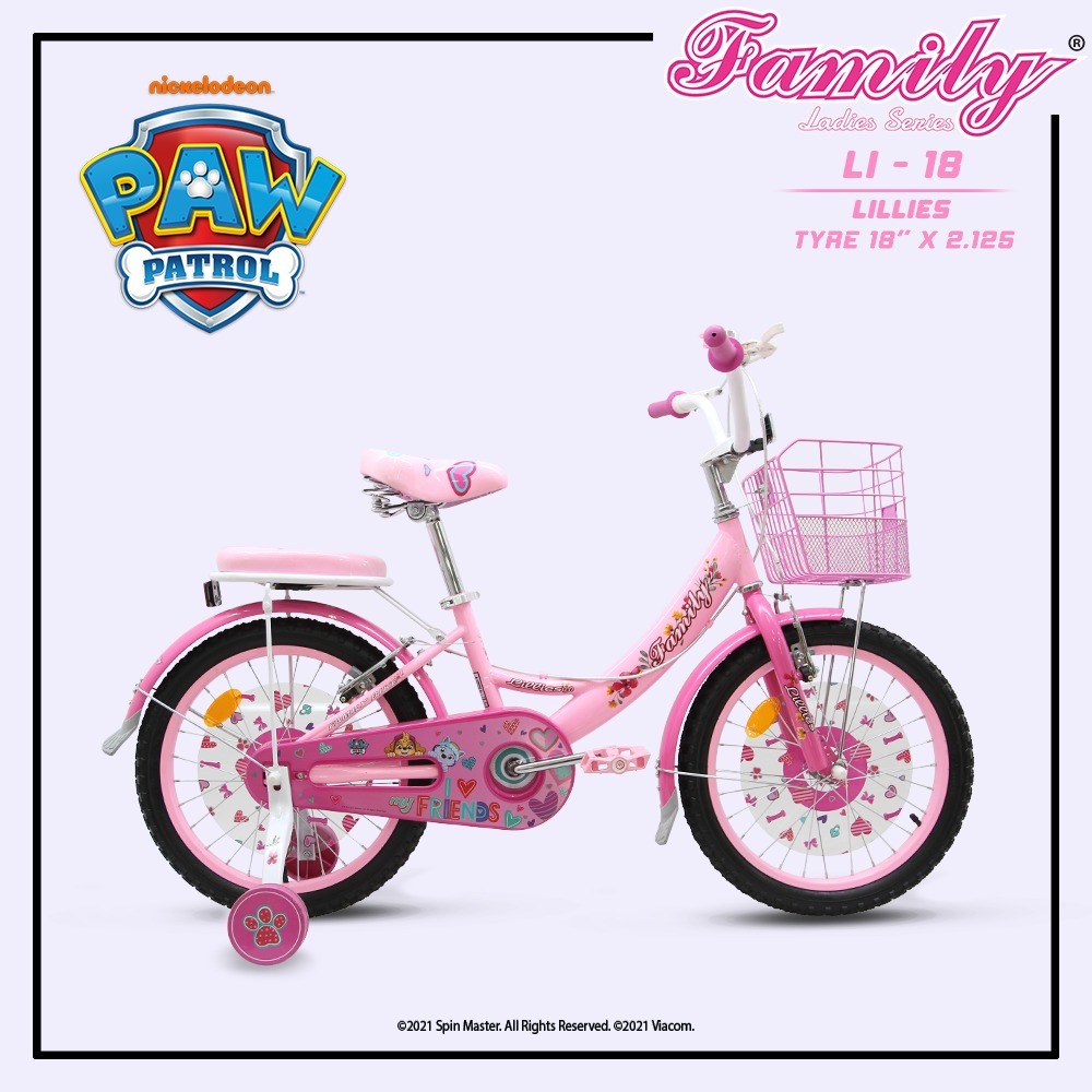 Sepeda Anak Roda Dua Family Mini Lillies 18 inch Keranjang