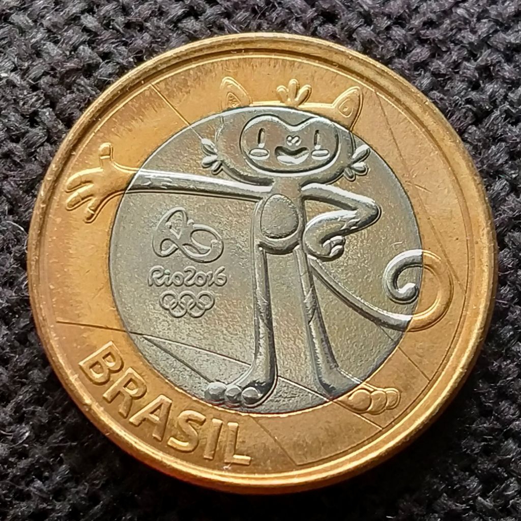 Koin Bimetal Brazil 1 Real Maskot Olympic Game Rio 2016