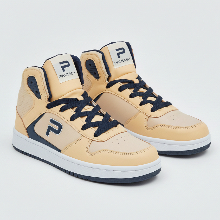 PAULMAY - Sepatu Sneakers Pria Lisbon High Wheat Navy