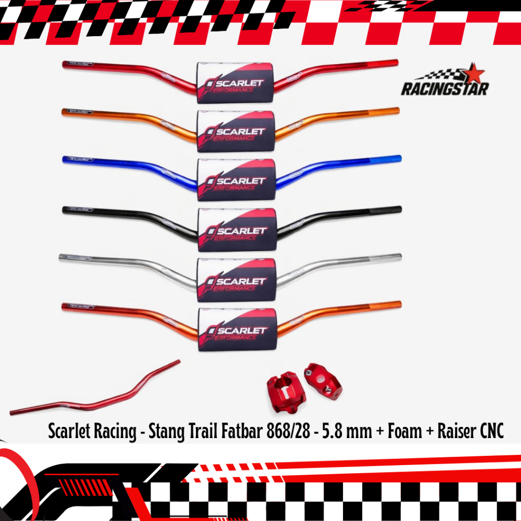 Scarlet Racing stang trail fatbar 868/28 - 5.8 mm + Foam + Raiser cnc stang twinwall trail KLX Crf w